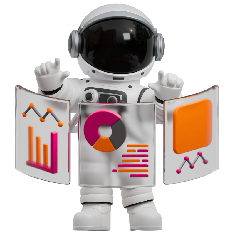 Astronaut using Propel3 Mission Control dashboard